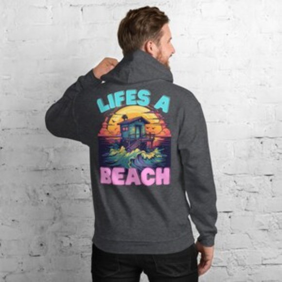 | MUDPUPs Life's A Beach Surf Hoodie | Sunset Hoodie Ocean Beach Hoodie - Picture 9 of 10